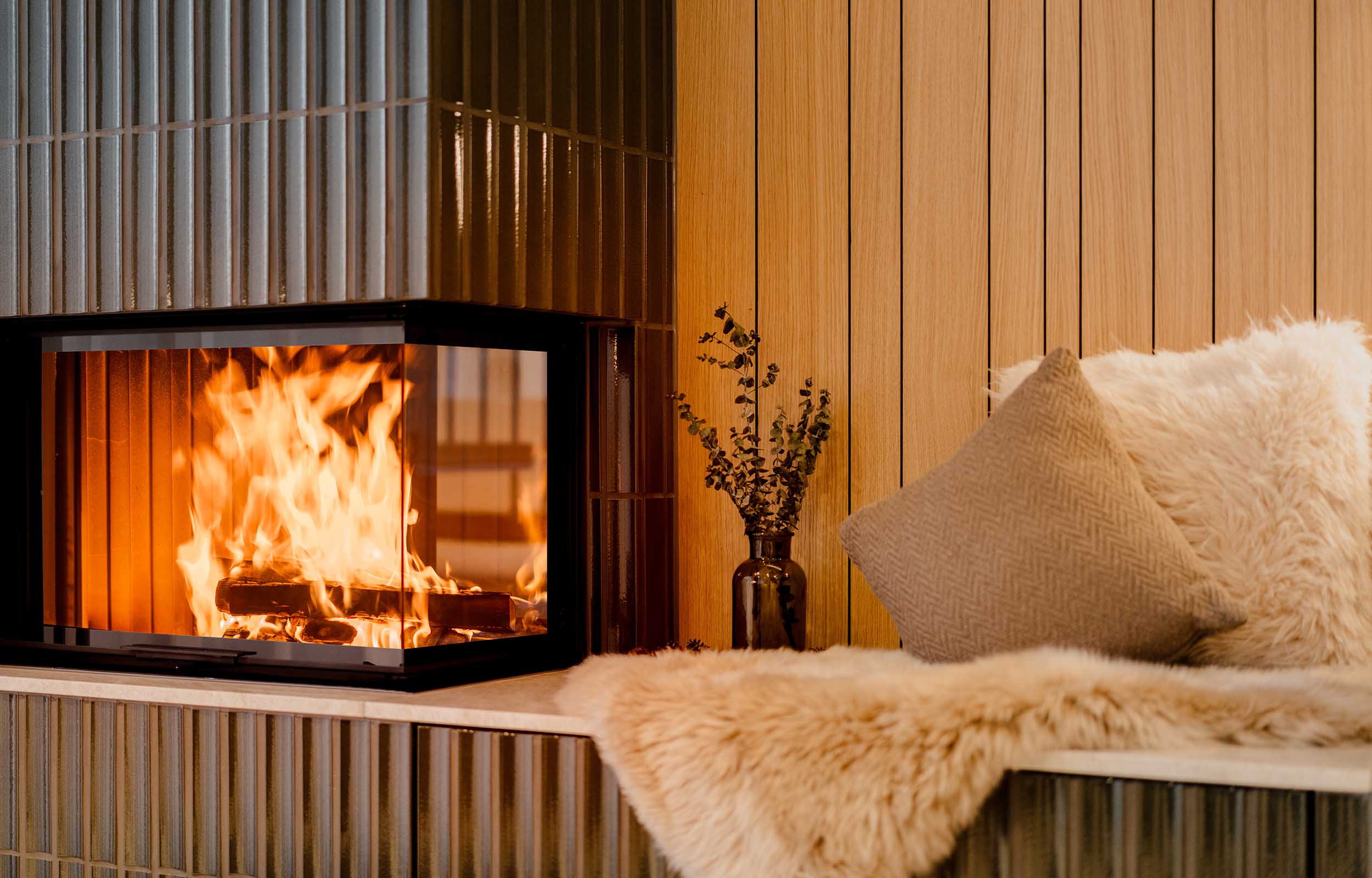 Hospitality. Serviced Apartment. Detail Fireplace. Silva. ASA Andermatt Swiss Alps - MACH Architektur.